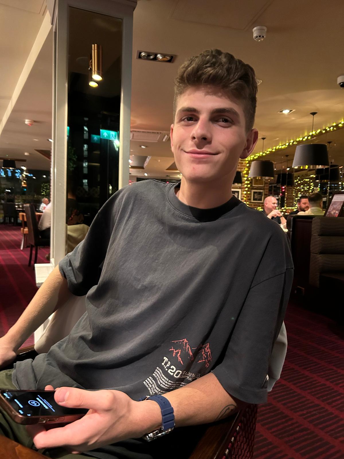 Chris Alone in Restaurant